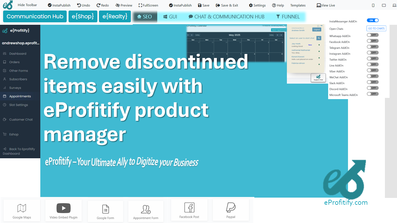 Remove discontinued items easily with eProfitify product manager